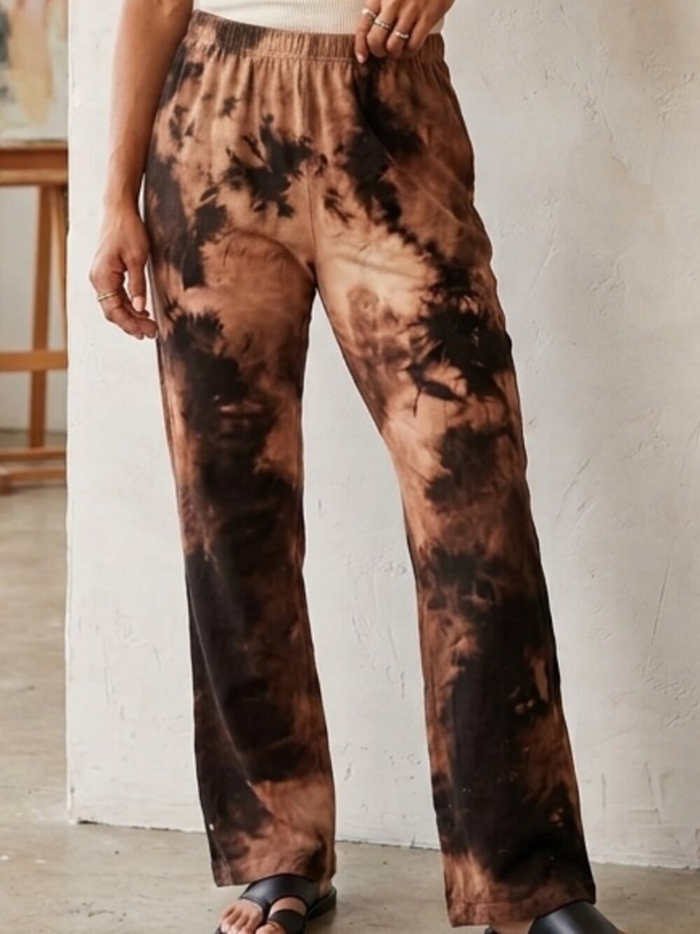 Cut Loose Soft Yoga Tie Dye Long Leggings Size Small Black Brown